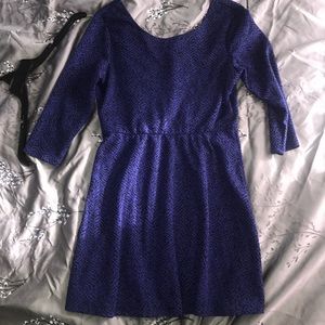 Mini Blue-Black Patterned Dress